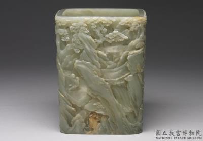 图片[2]-Jade brush holder with group of immortals, Qing dynasty (1644-1911)-China Archive